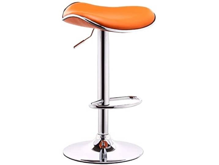 SmPinnaA Barhocker, Barhocker, hoher Hocker, eleganter Barhocker, einfacher Barstuhl, mit Rückenlehne, Drehstuhl, ohne Rückenlehne, Rot, Orange