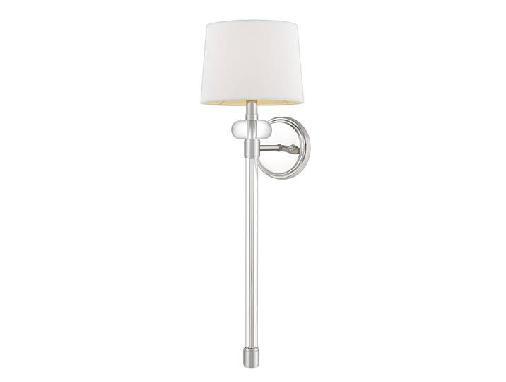 Applique murale en acier et tissu finition nickel poli