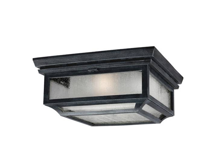 Elstead Lighting Aussendeckenleuchte, Zinkfarben, Kunststoff, Glas, 33 cm, RoHS, Lampen & Leuchten, Aussenbeleuchtung, Aussenleuchten
