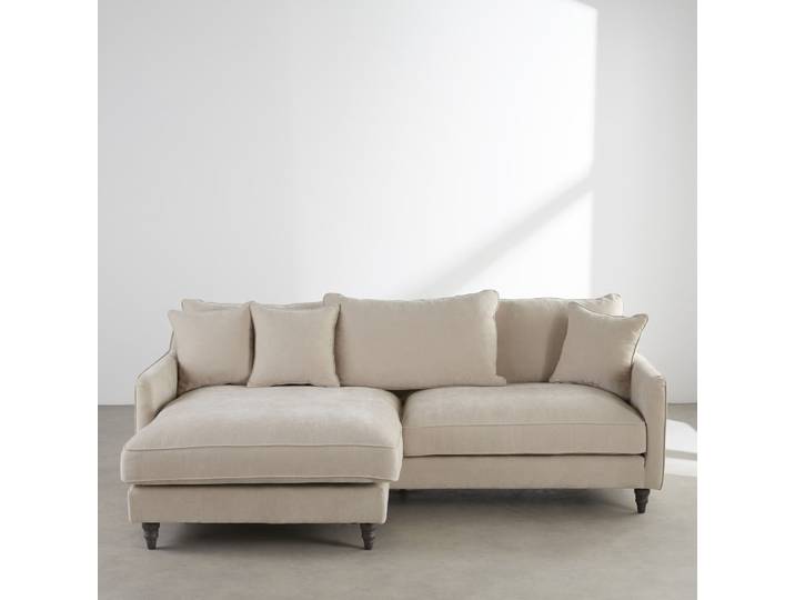 Canapé d'angle réversible 4/5 places beige