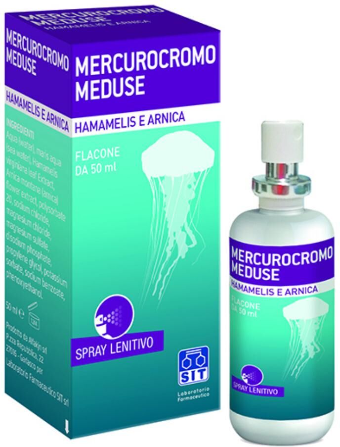 SIT LABORATORIO FARMAC. Srl Mercurocromo Meduse Spray 50ml: Detergente e Lenitivo dopo Puntura di Medusa