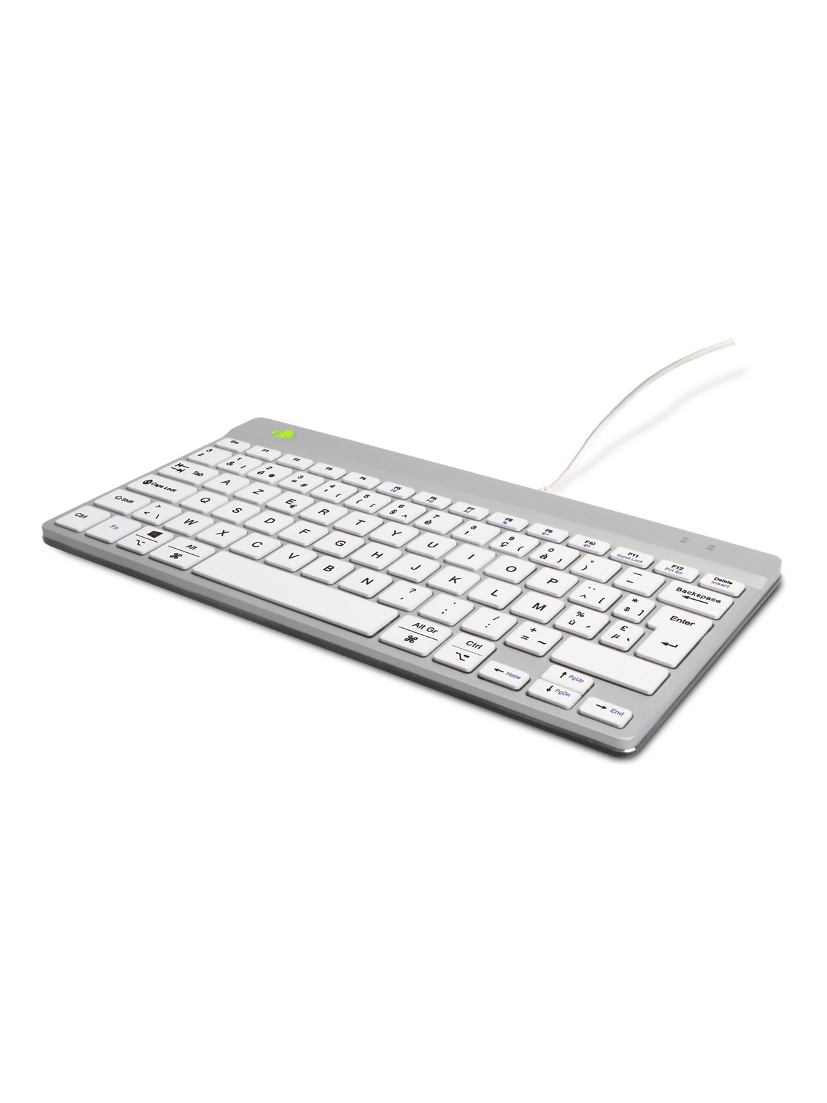 R-Go Tools R-Go Compact Break - keyboard - with integrated break indicator - AZERTY - Belgium - white Input Device - Tastatur - Belgien - Weiss