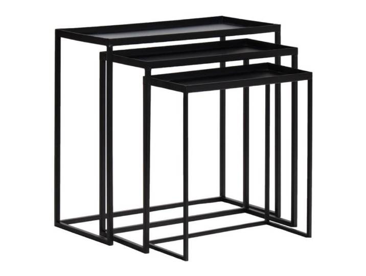 Set 3 tables d'appoint / Consoles gigognes en métal noir - JOEY 3478 Meubletmoi