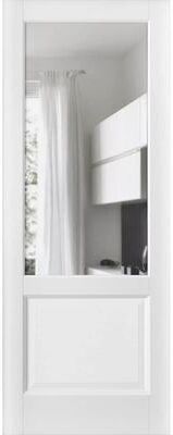 SARTODOORS Lucia 1533 White Wood Door Slab with Clear Glass