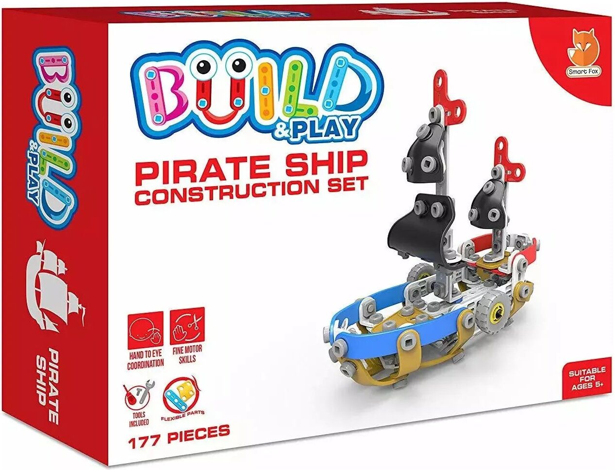Smart Fox Pirate Ship Construction Set - Build and Play Toy for Children Age 5+
