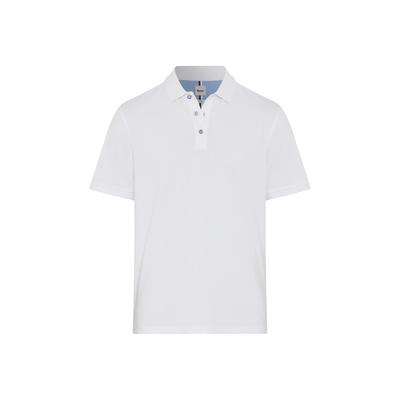 Poloshirt BRAX "Poloshirt Pete 1er Pack", Herren, Gr. M, weiß, Obermaterial: 96% Baumwolle CO. 4% Elasthan EL., Shirts