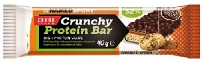 NAMEDSPORT Srl Named Sport - Crunchy Proteinbar 40g Gusto Cookies&Cream - Barretta Proteica Croccante per una Deliziosa Sosta Gustosa