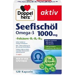 Doppelherz aktiv Seefischöl Omega-3 1.000 mg + Folsäure + B1 + B6 + B12 120 St