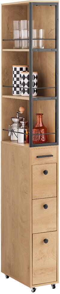 Latitude Run Linen Cabinet Natural 20cm W X 47cm D