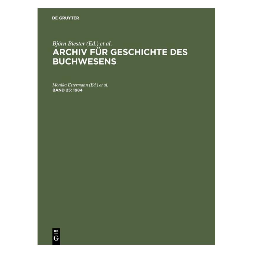 De Gruyter 1984 (Deutsch, Hardcover) (7843171)
