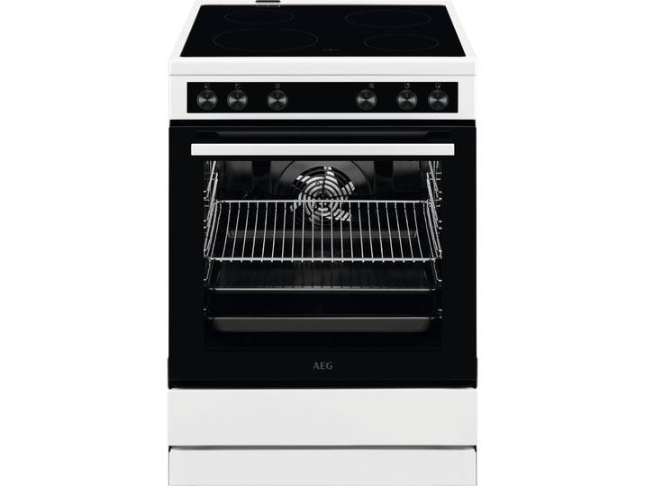 AEG Elektro-Standherd CCB6206ABW , Energieeffizienz: A, weiß, Herdsets, Vier Kochzonen, stufenlose Temperaturregelung, Aqua-Reinigung, Elektro-Standherd