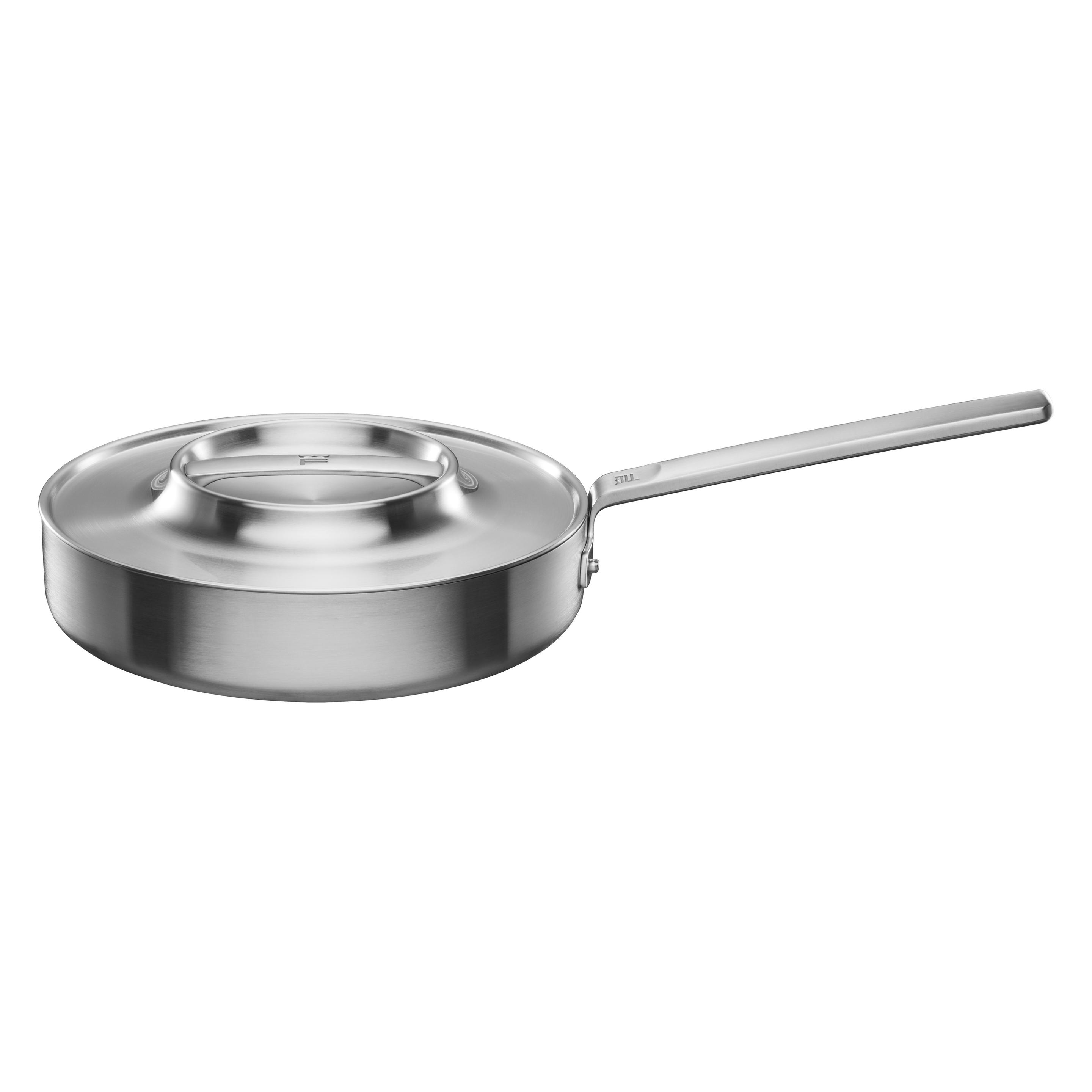 Fiskars Norden Steel Sautierpfanne mit Deckel, 26cm, beschichtet (Bratpfanne, Edelstahl, 26 x 12.50 cm) (1067634)