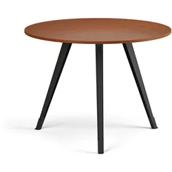 Couchtisch PRIMO ZEN, Durchmesser 100 cm, schwarzes Metallgestell, Kirschbaum