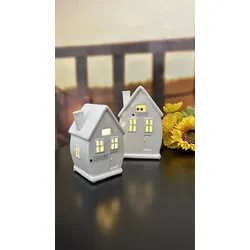 Lichthaus Ostia mit Sternen 12,5cm LED cremeweiß