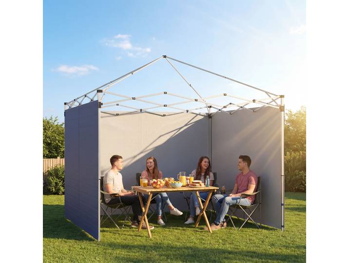 Outsunny Parois Zippées 3x3m Bleu Foncé (Lot de 3)
