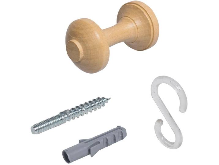 Raffhalter LIEDECO, beige (natur), Materialmix, Raffhalter, Raffhalter, Schalhalter 7 cm