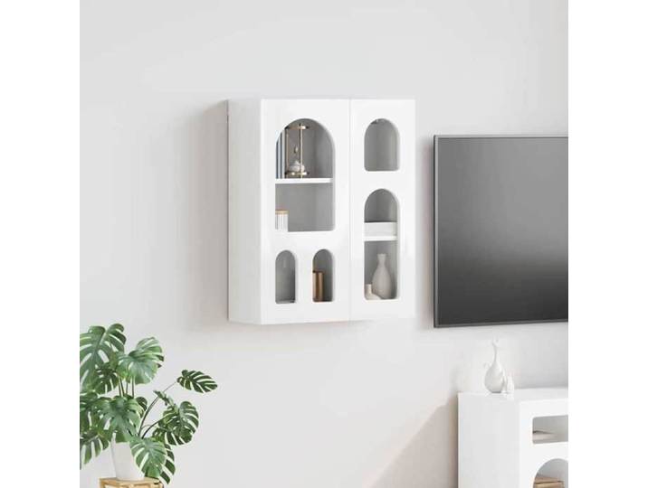 (ON SALE) Armoire suspendue - Placard cuisine/salon - avec étagère Blanc brillant 59x20x71 5cm @FR7647915