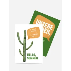 Einladung zum Sommerfest selbst gestalten mit Spruch und Fotos im Onlinedesigner bei Meine-Kartenmanufaktur.de