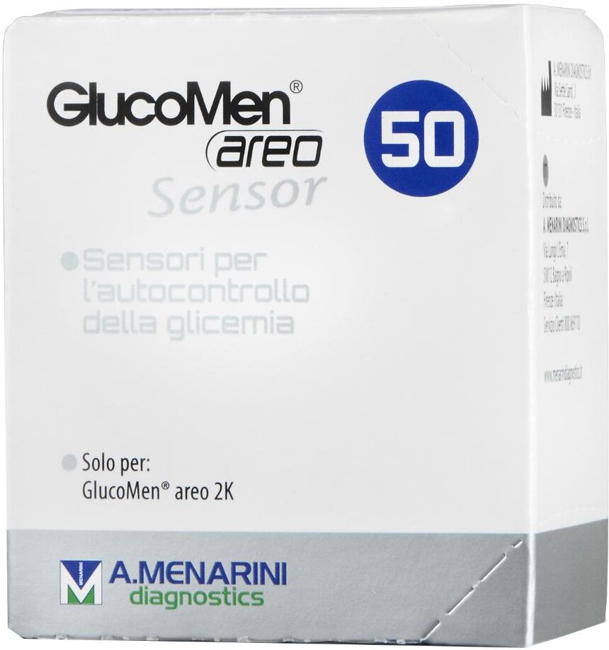 A.MENARINI DIAGNOSTICS Glucomen Aereo Sensor 50 Pezzi - Dispositivo Medico per Monitoraggio Livello Glucosio