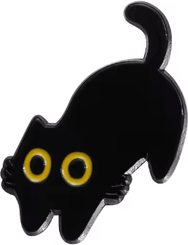 Inspire Picks Cute Black Cat Brooch Pin Big Eyes Metal Badge For Bags & Outfits qhxz331