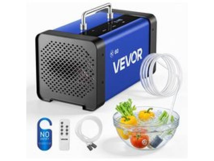 VEVOR Ozongenerator 60000mg/h, Industrielles Ozongerät mit 15s Startverzögerung Wasser-Ozonisierung & Fernbedienung, Ozonisator für Max. 450㎡, Ozon-Luftreiniger gegen Gerüche für Auto Hotel Wohnung