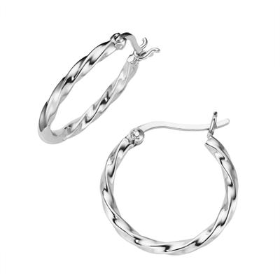 Paar Creolen FIRETTI "Schmuck Geschenk Silber 925 Ohrschmuck Ohrringe gekordelt strukturiert", silber (silberfarben), Ohrringe, Damen, 20mm, Silber 925 (Sterlingsilber)