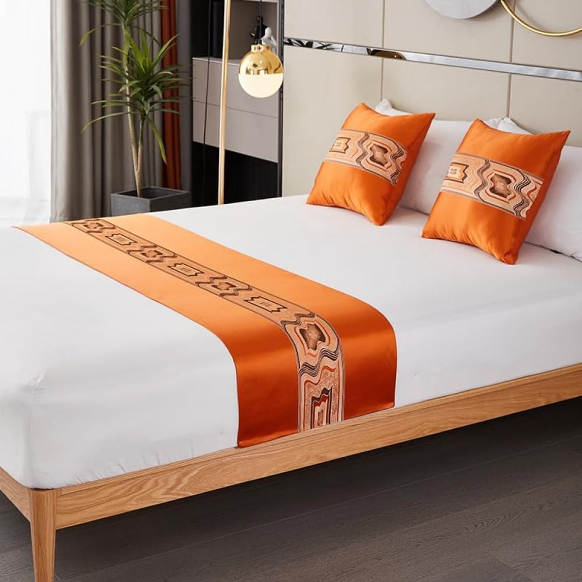 Oranje decoratieve kussenhoes van zacht polyester, 45 x 45 cm