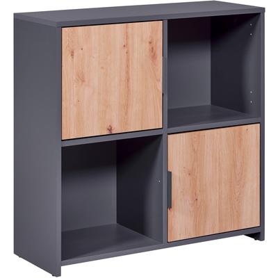Kommode INTER LINK "Pepeto, Regal anthrazit, modernes Stauraumregal, Würfelregal", schwarz (anthrazit, artisan eiche nachbildung), B:77cm H:77cm T:30cm, Holzwerkstoff, Sideboards, Kommode, Modular, individuelle Gestaltung, BxTxH: 77 x 30 x 76 cm