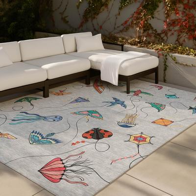 Addison Rugs Machine Washable Indoor/ Outdoor Contemporary Kites Chantille Rug