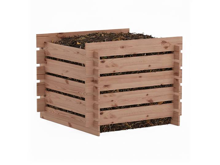 Komposter Holz 560L 90 x 90 x 70 cm natur
