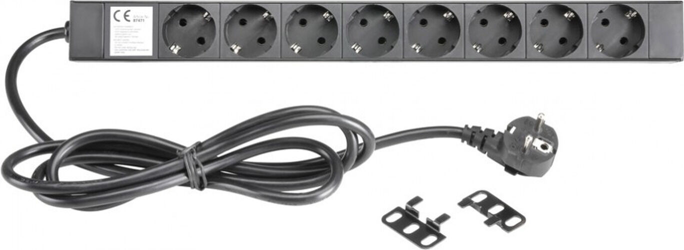 Adam Hall 19" Parts 87471 19" Steckdosenleiste 8-Fach, Vde-Zertifiziert