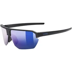 Uvex, Unisex, Sportbrille, vectiv (black matt (blue), Mirror Blue), Schwarz