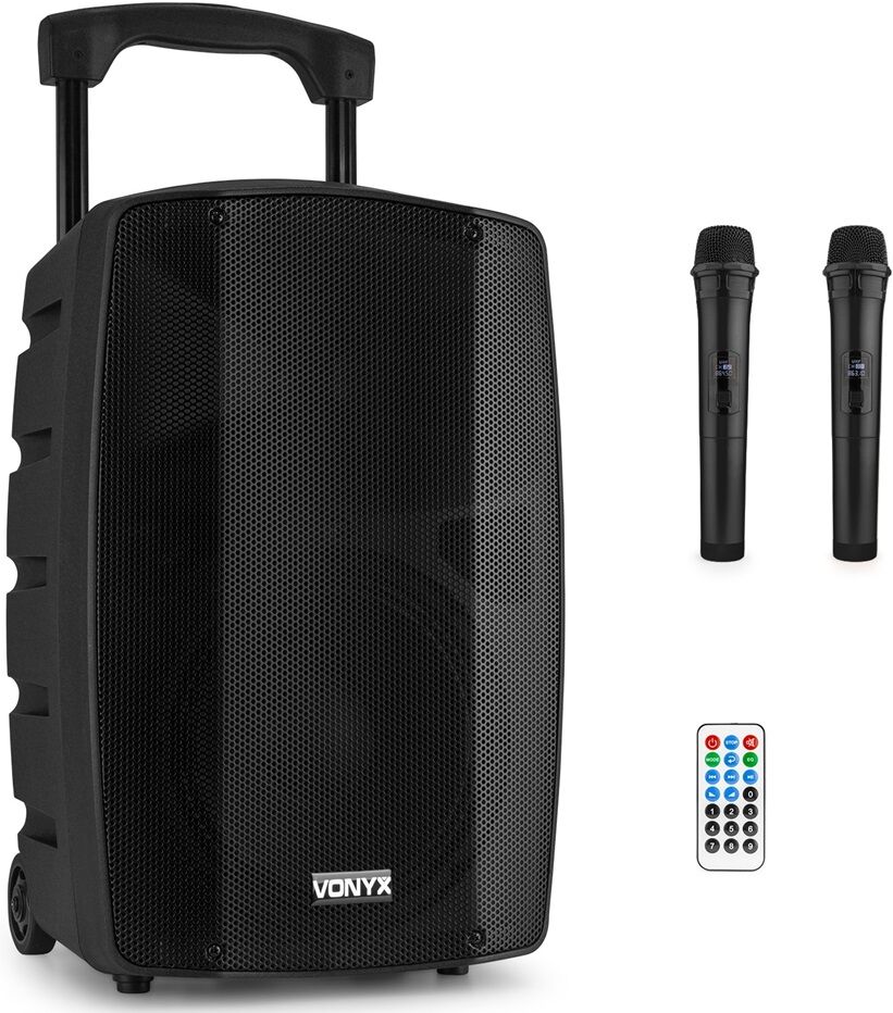 Coluna Amplificada Portátil 10" 200W MP3/USB/SD/2xUHF/BLUETOOTH/AUX (VSP200) - VONYX