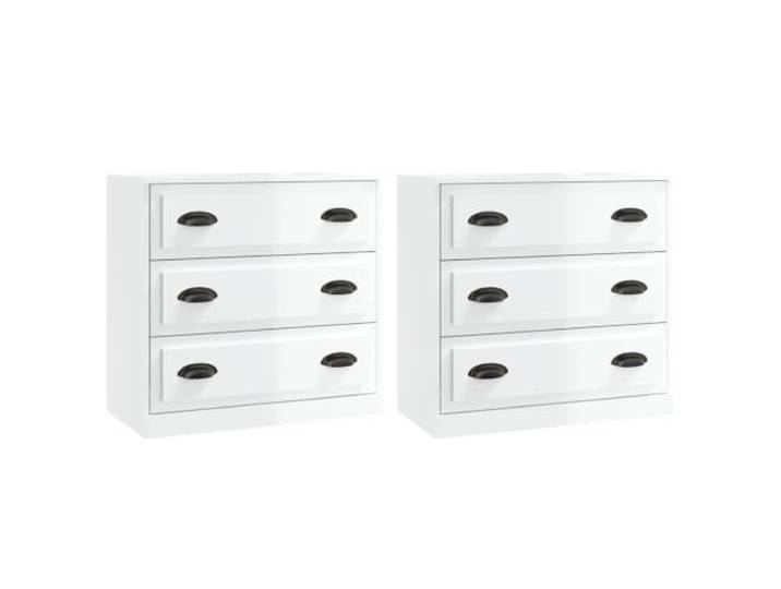 HGFDVCMR Sideboard 2er Set Hochglanz Weiß Kommode Beistellschrank 70 cm Vielseitiges Schrank-Set für Wohnzimmer und Flur, elegante Oberflächenoptik mit viel Platz für Dekoration und Alltagsdinge.