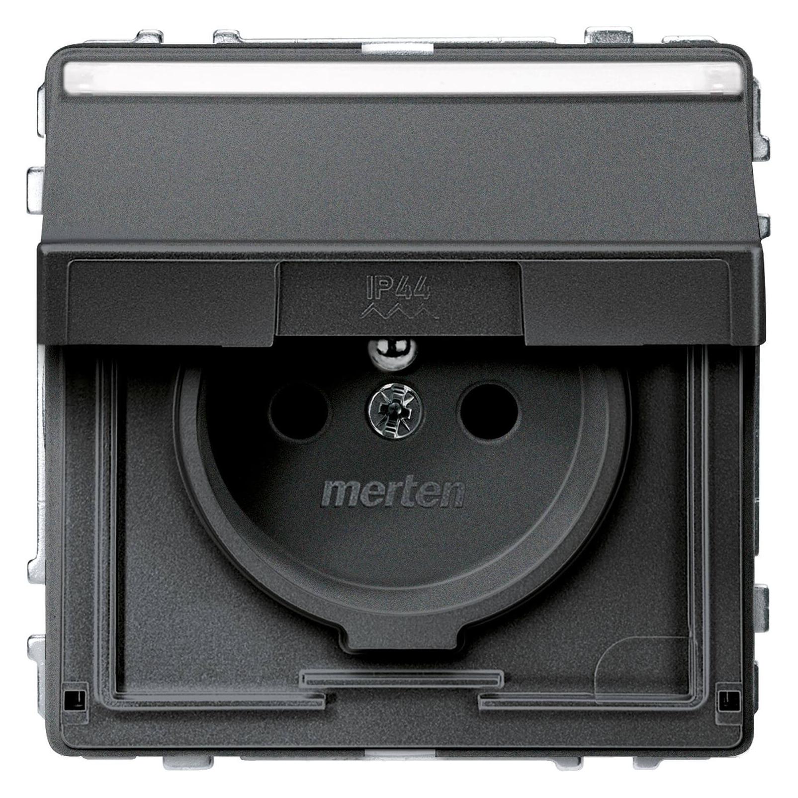 Merten Steckdose m. Schutzk.stift, Klappd. u. MEG2612-7214 (MEG2612-7214)