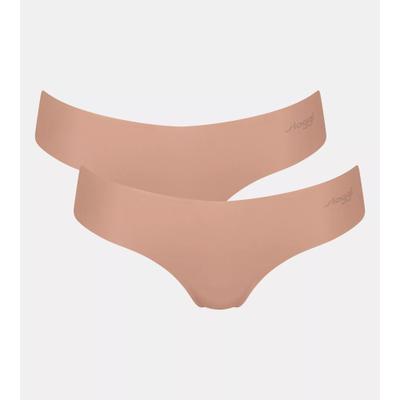 String SLOGGI "ZERO Microfibre 2.0", Damen, Gr. S, Single Jersey, braun, Single Jersey, Obermaterial: 76% Polyamid, 24% Elasthan, Unterhosen String, nahtlos, gewellte Abschlüsse, ultraleicht, Hipster-Stil