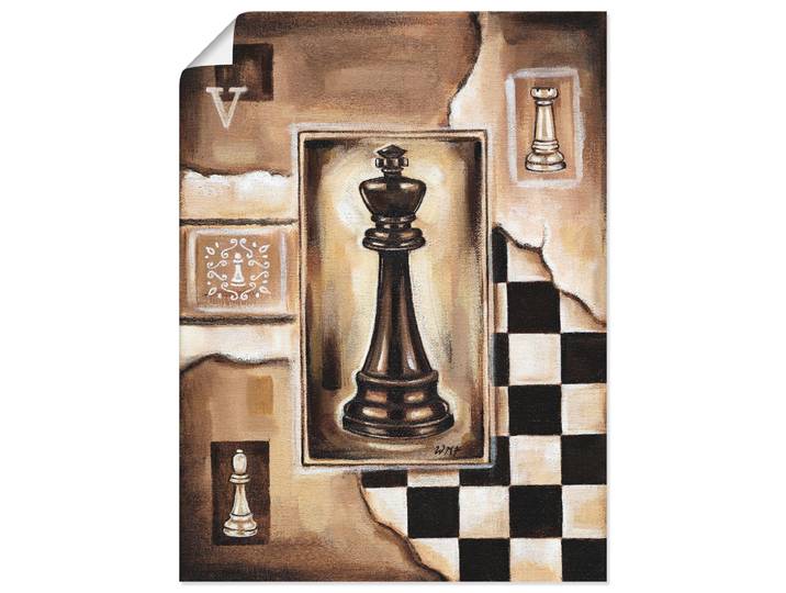 Poster ARTLAND Schach König , braun (farbe bild(er): braun), B:30cm H:40cm, Bilder, Poster, ohne Rahmen