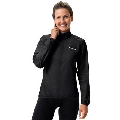 Fahrradjacke VAUDE "Women's Matera Air Jacket", Damen, Gr. 46, schwarz, Web, Obermaterial: 100% Polyamid, slim fit normal, ohne Ausschnitt, Bündchen, Jacken Fahrradjacke, mit hochschließendem Kragen, winddicht und wasserabweisend, Slim Fit