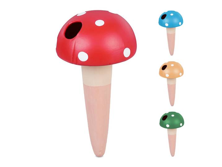 Tonkegel Pilz-Design 4er-Set Dunkelgrün-Hellbraun-Rot