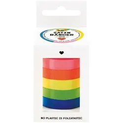 folia 5er-Pack Satinbänder-Mix »Neon« 10 mm x 4 m