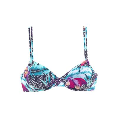 Bügel-Bikini-Top VENICE BEACH "Jane", Damen, Gr. 40, Cup F, bunt (marine, bedruckt), Polyamid, Bikini-Oberteile
