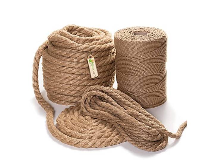 BOOGARDI Jute Kordel dick & dünn · Juteseil in Ø 6-32mm · Hanfseil Juteband für Garten, DIY, Deko · Sisalseil, Kordelband, Tau, Strick, Lasso Cowboy · Juteschnur Ø 28 mm x 40 m