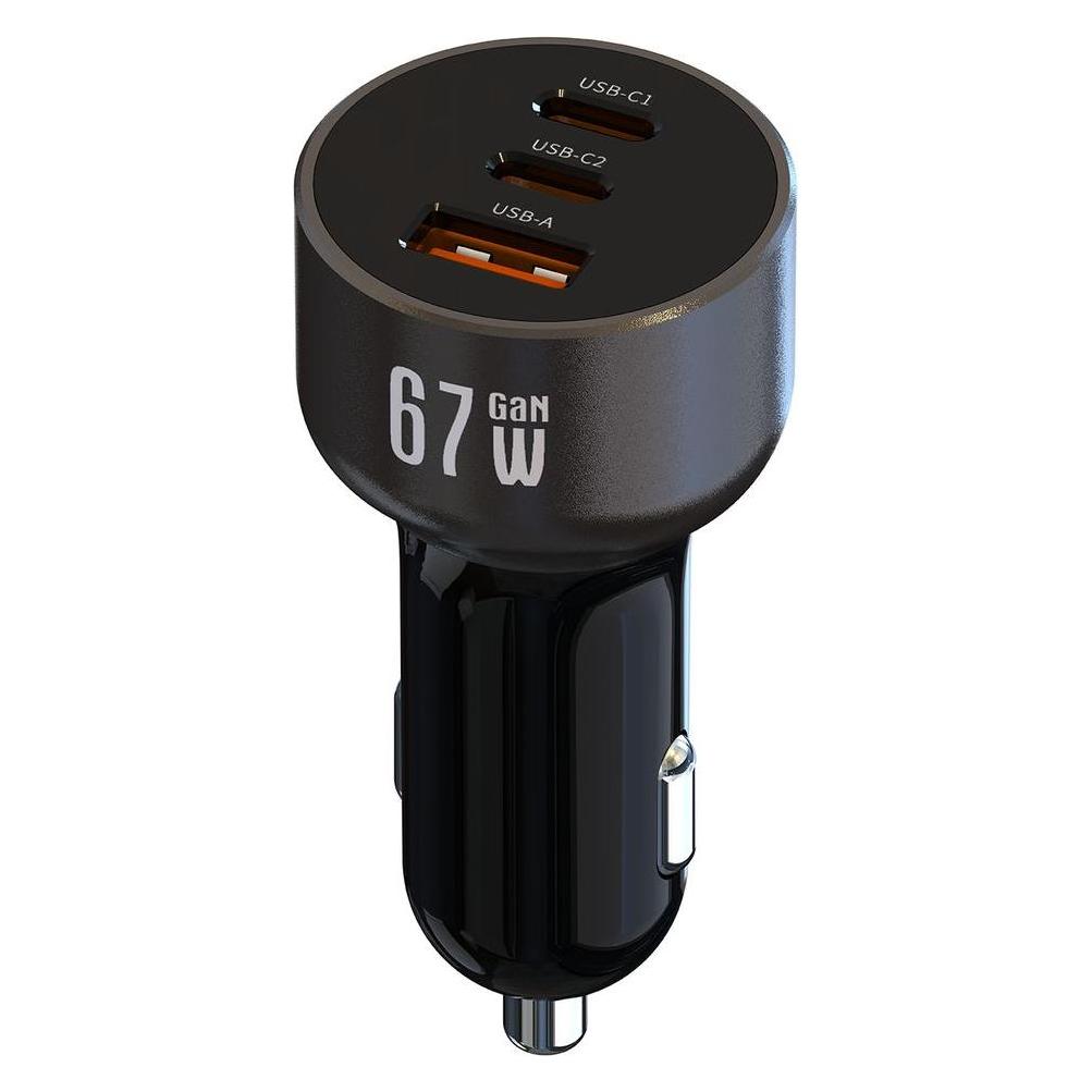 Nextbatt 67W Autoladegerät 2x USB-C/1x USB-A - Schwarz/Grau (NB-056CCA-67W)