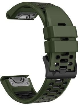 Uplifted Finds QuickFit Sport Silicone Watch Strap 22mm 26mm For Garmin Fenix And Epix quickfit 26mm army Green Black
