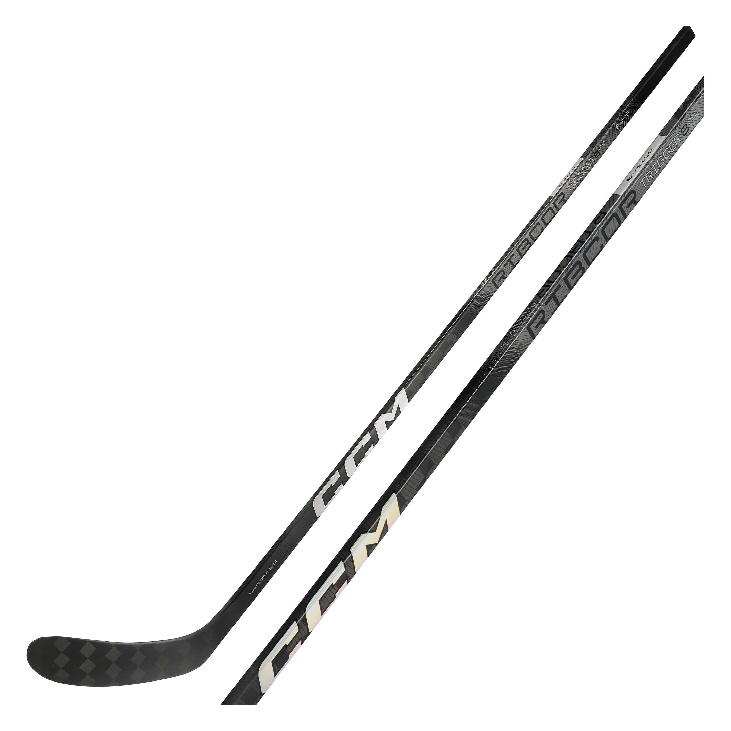 CCM Ribcor Trigger 8 Pro Chrome SR Hockey Composite Schläger (rechts, 29, SR 80 Flex) (Rechts) (49644002)