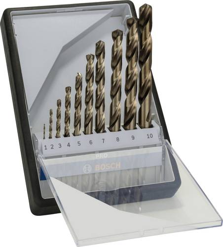 Bosch Accessories 2607019925 HSS Metall-Spiralbohrer-Set 10teilig Cobalt DIN 338 Zylinderschaft 1 Set