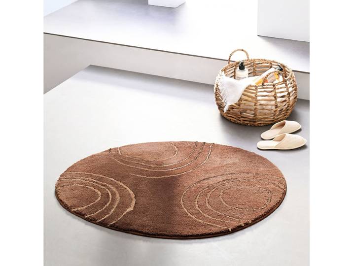 Tapis de bain en polyester 2250 g/m² marron 85x100cm