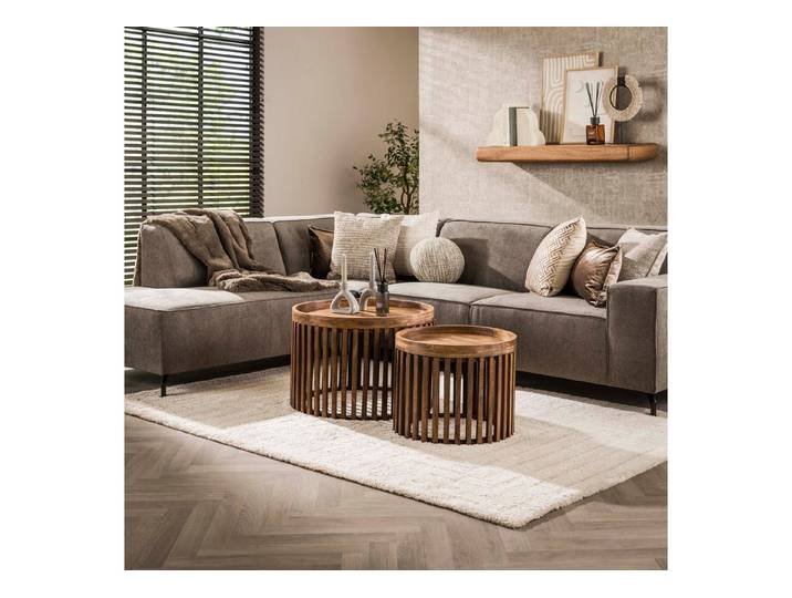Sitheim® Couchtisch TWEAK 2er Set Couchtisch 65+50 cm rund Mangoholz massiv (Set, 2-St., 2er Set)