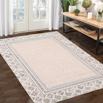 Garvee Modern Geometric Diamond Bordered Area Rug