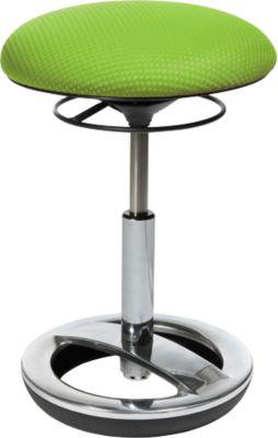 Fitness-Hocker SITNESS BOB, ergonomisches Sitzen, Sitzhöhe 440 bis 570 mm, apfelgrün, Gestell verchromt